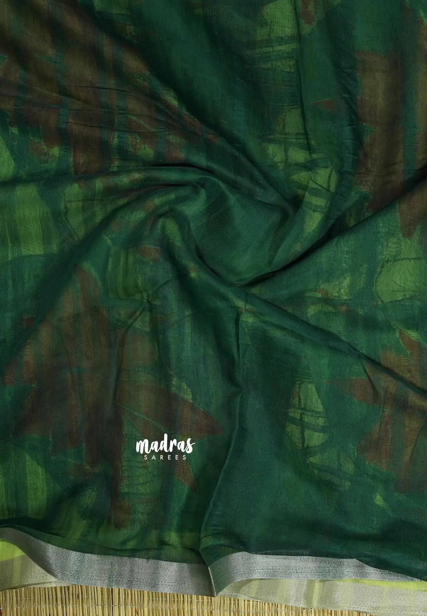 Light Green - Isha - chanderi cotton with tissue border