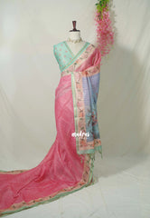 Candy Pink - Isha - Chanderi Silk Saree Checks with Tiny Zari Border - Best for Office Wear | Casual Wear