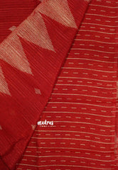 Dark Red - Jasmine - Lightweight Fancy Jute saree