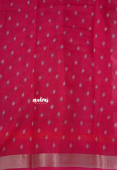 Halfwhite with Pink - Jasmine - Fancy Jute Cotton Ikkat Prints