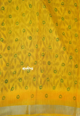 Halfwhite with Yellow - Jasmine - Fancy Jute Cotton Ikkat Prints