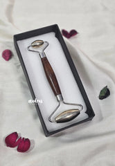 Kansa Wand Face Roller with Premium Wooden Handle - Reduces Puffiness, Boosts Circulation