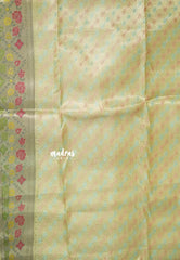 Pista Green - Jute Banarasi full weaving saree with Jaquard blouse