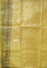 Lime Yellow - Jute Banarasi full weaving saree with Jaquard blouse