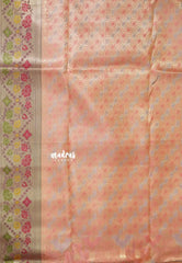 Peach - Jute Banarasi full weaving saree with Jaquard blouse
