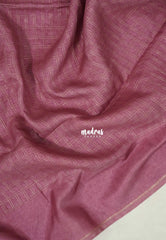 Mauve onion Pink - Jute Tussar Silk Saree Kattam in Body with Plain Border - Perfect for Festive Wear