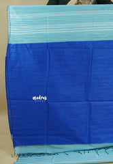Soft Sky Blue - Jute Tussar Silk saree with 3D weaving body