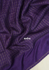 Royal Purple - Jute Tussar Silk Saree Kattam in Body with Plain Border - Perfect for Festive Wear