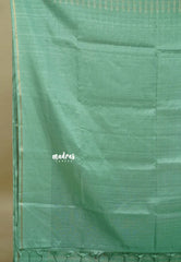 Pista Green - Jute Tussar Silk Saree Kattam in Body with Plain Border