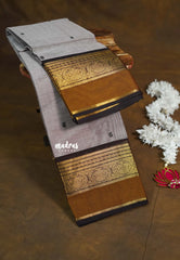 Pastel Purple Mist - Karthigai silk cotton Round Peacock and Skirt Border with buttas - Perfect for Festive Wear