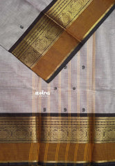 Pastel Purple Mist - Karthigai silk cotton Round Peacock and Skirt Border with buttas - Perfect for Festive Wear