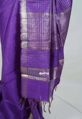Royal Purple - Khadi Silk Saree with Zari Checked Border - Best for Small Functions | Temple Visit