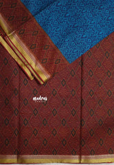 Blue Muse - Kalanjali Soft chanderi silk with Bagru Floral Prints - Best for Office Wear