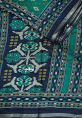 Teal Green - Kalanjali chanderi silk cotton ikkat prints