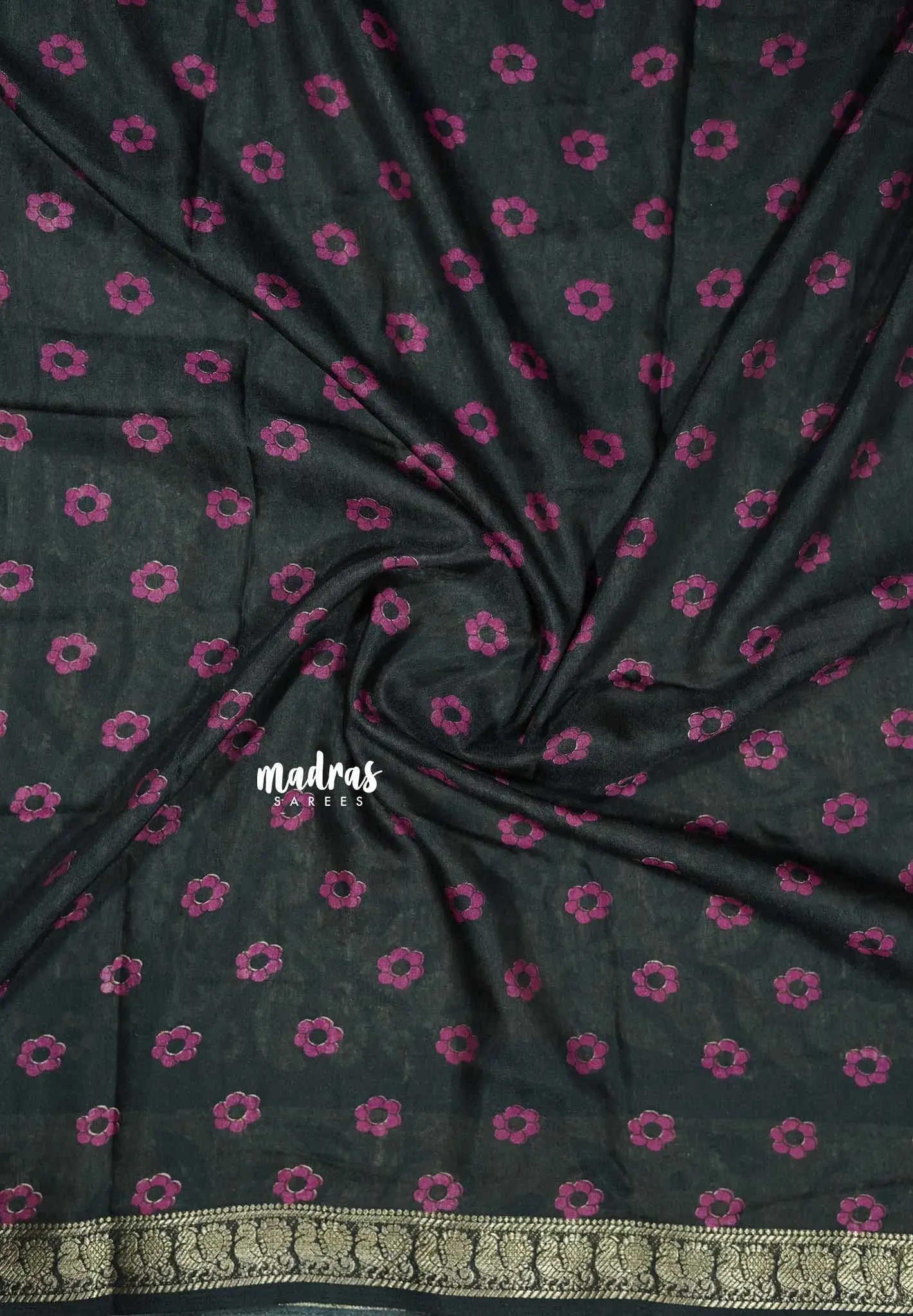 Magenta - Kalanjali chanderi Printed silk with kalamkari floral prints