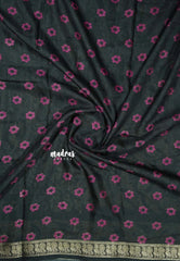 Magenta - Kalanjali chanderi Printed silk with kalamkari floral prints