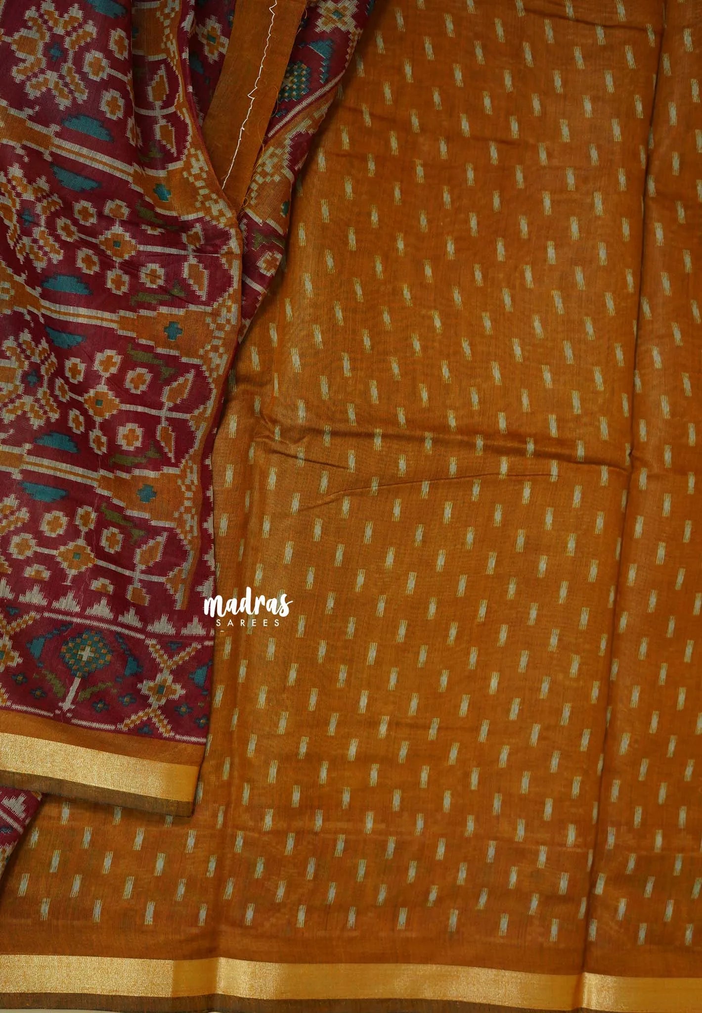 Magic Mustard Yellow - Kalanjali Soft chanderi silk with Bagru Prints