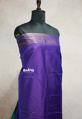 Royal Multitone Peacock Charm - Thendral - Kanchi semi silk floral weaving