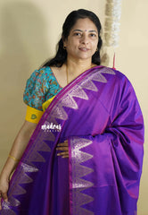 (PRE-BOOKING) Dual Shade Purple - Kanimozhi - Premium dualshade soft silk with Temple Border