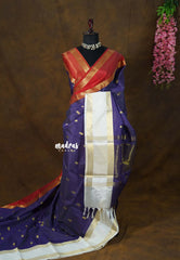 Violet Blue Kanimozhi Soft Silk Saree | Ganga Jamuna Border | Festive & Temple Perfect