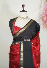 Brick Red - Kanimozhi - Soft Silk Saree with Gap Border and Buttas - Best for Pooja Functions | Temple Visit