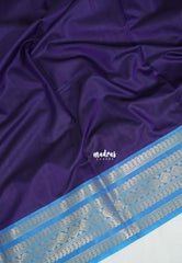 Violet Purple - Kanimozhi - Soft Silk Plain with Mango Border - Best for Pooja Functions | Temple Visit