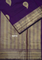 Royal Purple - Kanimozhi - Soft Silk Saree and Zari Border with Mango Buttas