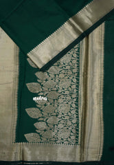 Peacock Jade - Kanimozhi - Soft Silk Saree with Leaf Cluster Border