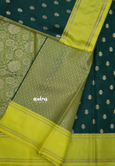 Bottle Green - Kanimozhi - Soft Silk Skirt Border with Buttas - Best for Function Wear