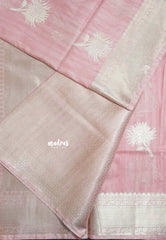 Pink - Kanimozhi - Soft Silk with Grooves Zari Flower Buttas in Body with Zari Border - Best for Small Functions