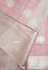 Pink - Kanimozhi - Soft Silk with Grooves Zari Flower Buttas in Body with Zari Border - Best for Small Functions