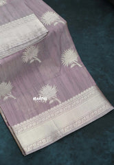Earthy Onion Pink - Kanimozhi - Soft Silk with Grooves Zari Flower Buttas in Body with Zari Border - Best for Small Functions