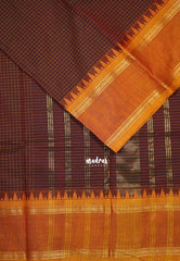 Majestic Maroon - Karthigai Mercerised Cotton Muthukattam with Rettapet Rudraksham Border - Best for Small Functions