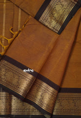 Honey Mustard - Karthigai silk cotton Peacock Border