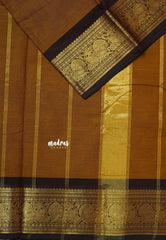 Honey Mustard - Karthigai silk cotton Peacock Border