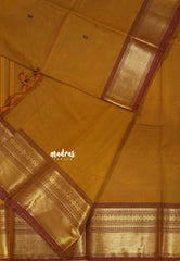 Mustard Honey Brown - Karthigai silk cotton Bavanji and Rudrakshm Border
