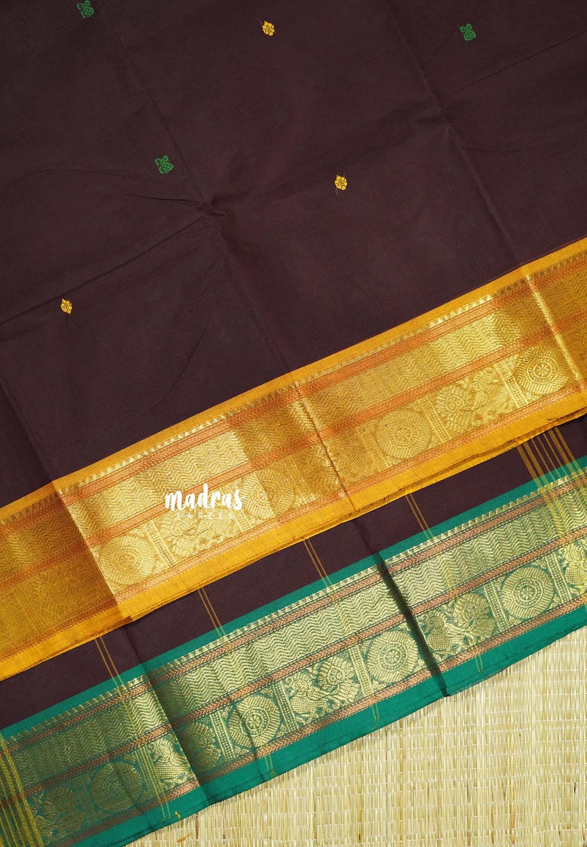 Coffee Brown - Karthigai silk cotton annam Ganga jamuna border