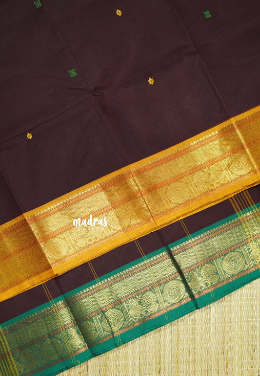 Coffee Brown - Karthigai silk cotton annam Ganga jamuna border