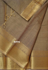 Pastel Brown - Karthigai silk cotton plain body getti border