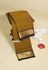Golden Brown - Karthigai silk cotton plain body Bavanji box border