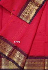 Queen's Pink - Karthigai silk cotton Saree Bavanji and Mango border with buttas