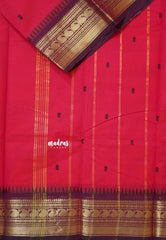 Queen's Pink - Karthigai silk cotton Saree Bavanji and Mango border with buttas