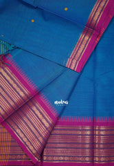 Ananda Blue - Karthigai Silk Cotton Body Multi Rudraksham with Buttas - Best for Temple Visit