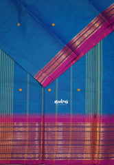 Ananda Blue - Karthigai Silk Cotton Body Multi Rudraksham with Buttas - Best for Temple Visit