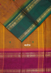 Mustard Orange - Karthigai silk cotton Rudhraksham Ganga Jamuna border - Best for Wedding Functions