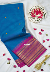 Ananda Blue - Karthigai Silk Cotton Body Multi Rudraksham with Buttas - Best for Temple Visit