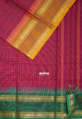 Beet Pink - Karthigai silk cotton plus buttas body with ganga jamuna border - Best for Wedding Functions