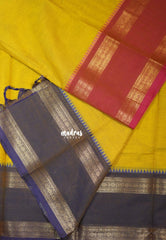 Marigold Yellow - Karthigai Silk Cotton Rettapet Rudraksham Ganga Jamuna Border - Best for Small Functions