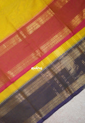 Marigold Yellow - Karthigai Silk Cotton Rettapet Rudraksham Ganga Jamuna Border - Best for Small Functions