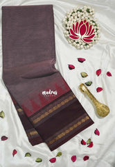 Muted Mauve Purple - Karthigai silk cotton temple and rettapata rudraksham border - Best for Temple Visit